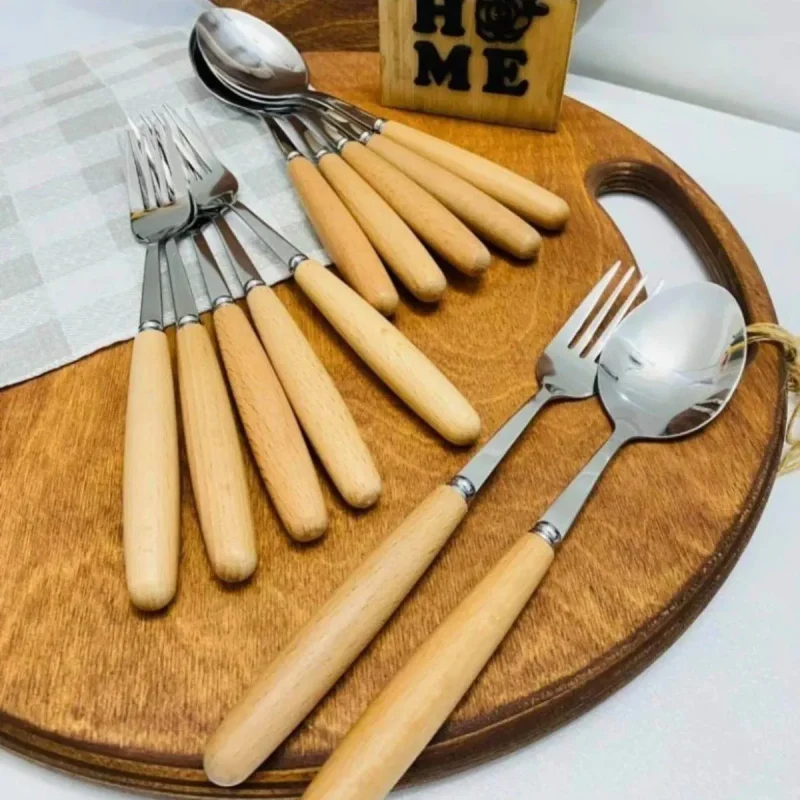 قاشق چنگال چوبی