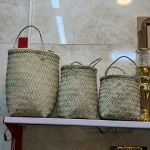 سبد و کاور گلدان حصیری